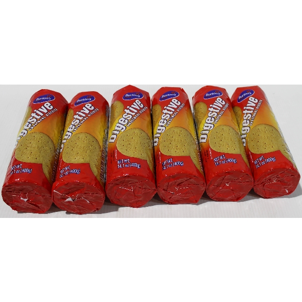 6 X 400G BURTON'S DIGESTIVE SWEETMEAL BISCUITS