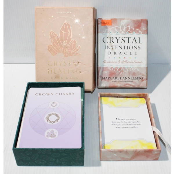 2 ORACLE CARD DECKS - CRYSTAL HEALING ETC.