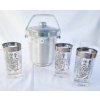Image 1 : 3 KIMIKO SHIELD TUMBLER HIGHBALL GLASSES & ICE BUCKET