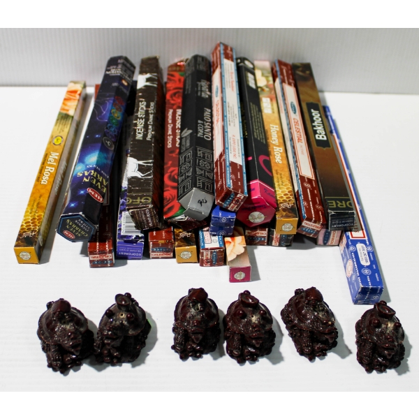 6 INCENSE HOLDERS & 20 BXS ASST INCENSE STICKS