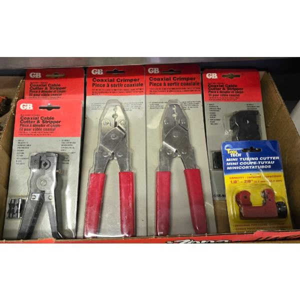 ASSORT. NEW COAXIAL CABLE CUTTERS & TUBE CUTTER