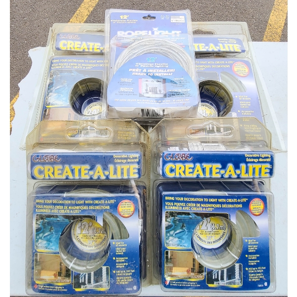 5 NEW GLOBE CREATE-A-LITE & ROPELIGHT KITS