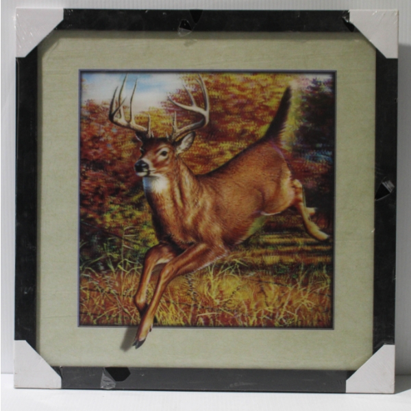 3D LENTICULAR FRAMED HOLOGRAM WALL ART - DEER