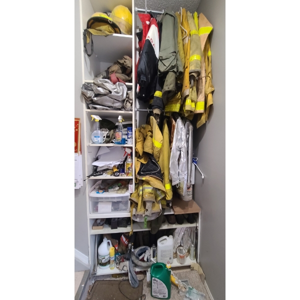 ASST. FIREFIGHTING COATS HELMETS ETC. 