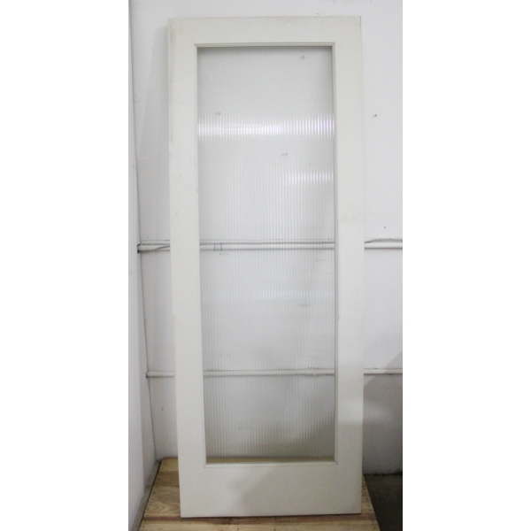 ONE UNPAINTED FRENCH DOOR WITH GLASS CENTER