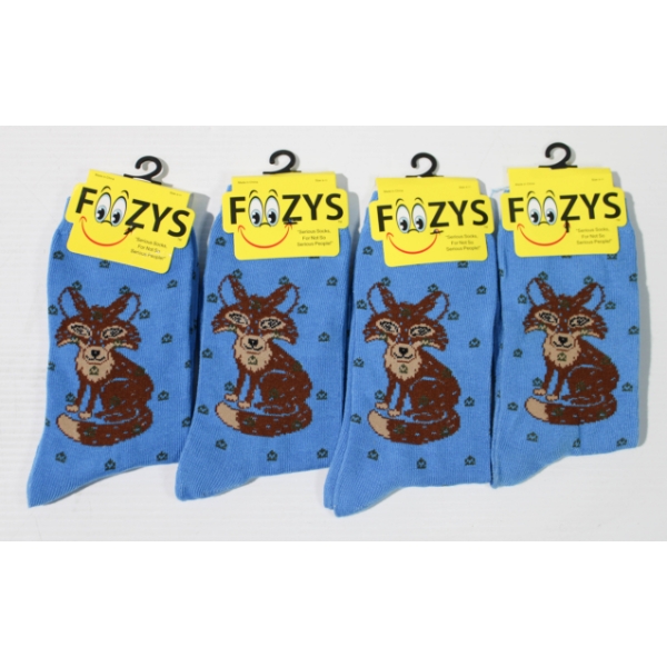 4PR NEW UNISEX FOOZYS SOCKS - FOX - BLUE