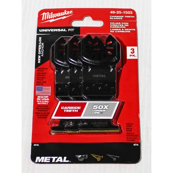 NEW MILWAUKEE 3-PK OPEN-LOK UNIV CARBIDE TEETH BLADES