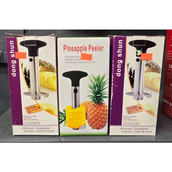 TWO PINEAPPPLE CORE/SLICER & ONE PINEAPPLE PEELER