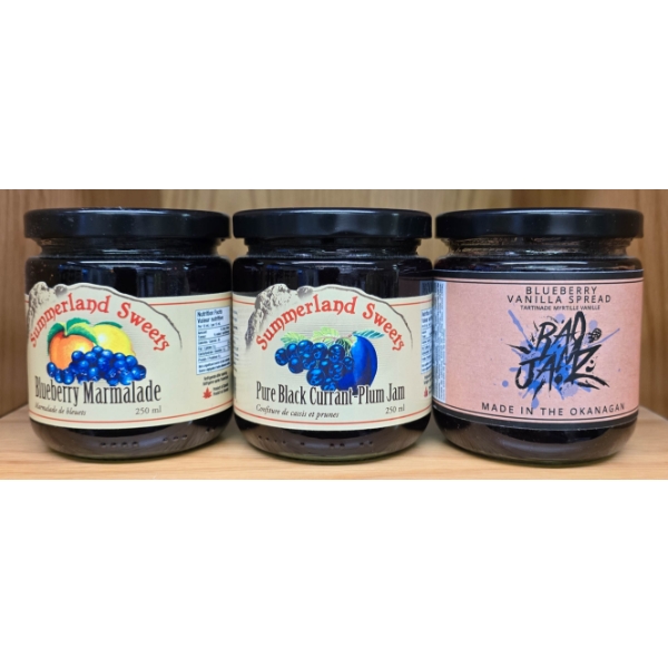 3 ASSORT. BERRY JAM, MARMALADE & SPREAD