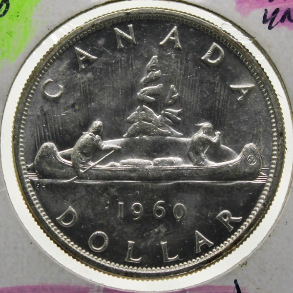 1960 UNC CANADIAN VOYAGEUR SILVER DOLLAR