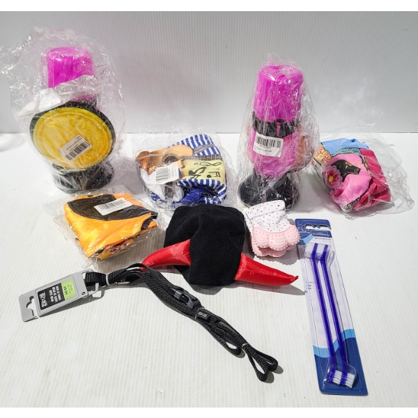 ASST. PET SUPPLIES & COSTUMES - DOG WATER BOTTLE SETS - LEASH