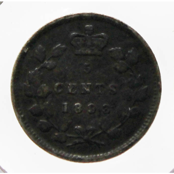 1893 CANADA SILVER 5 CENT COIN