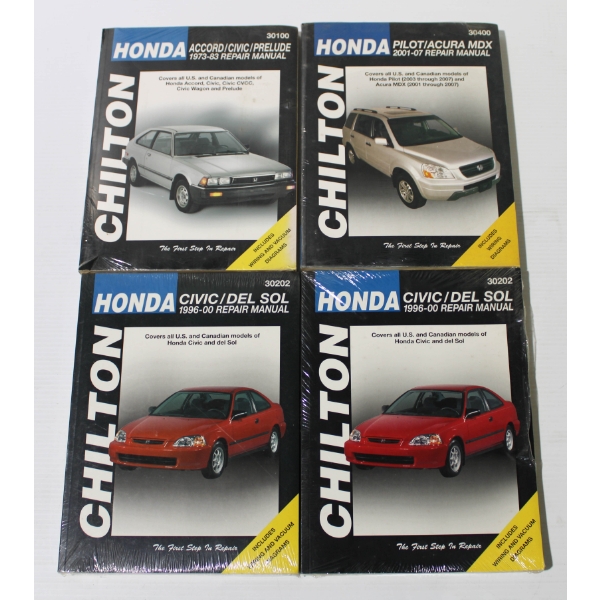 4 CHILTON VINT. HONDA AUTO REPAIR MANUALS - 1973-2007