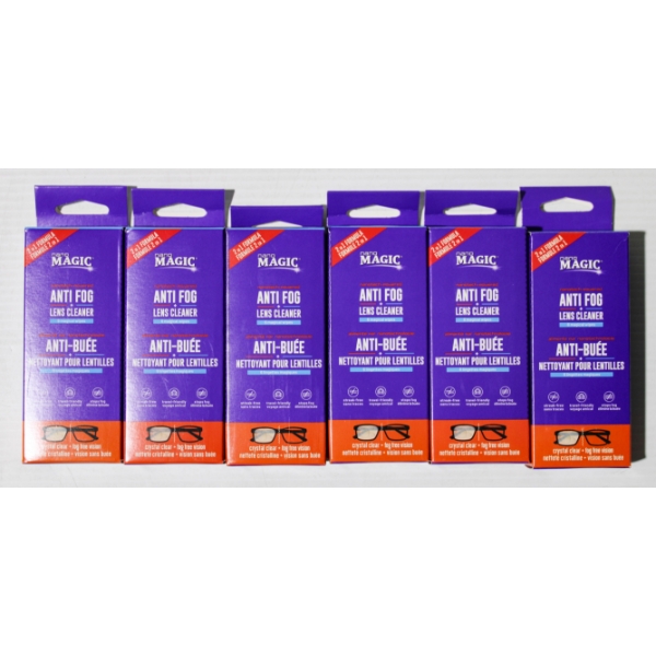 6 X 6 MAGIC 2 IN 1 ANTI-FOG CLEANING WIPES