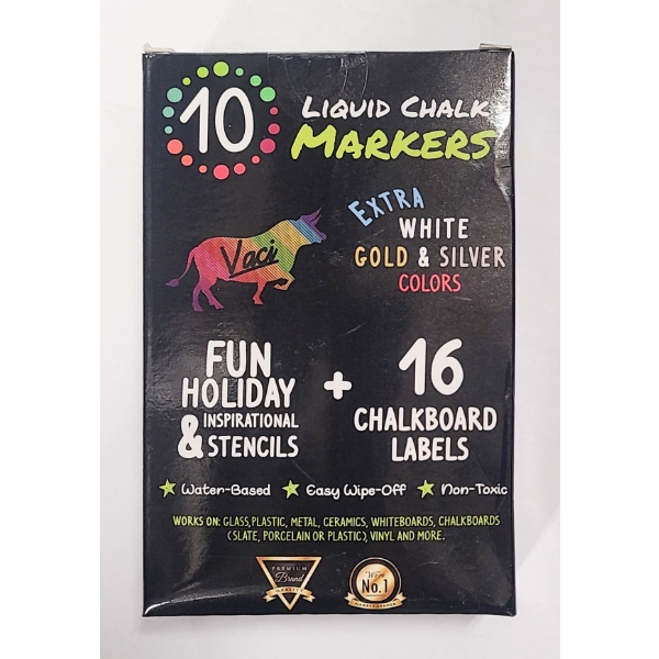 10 LIQUID CHALK MARKERS - WATER BASED
