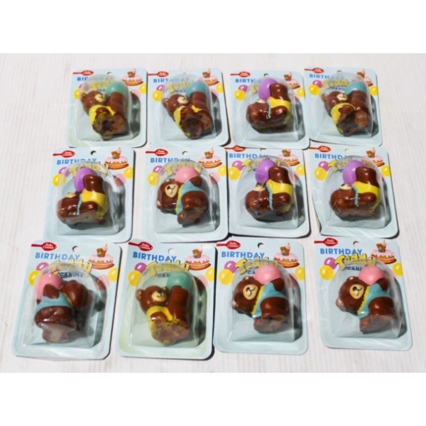 12 NEW BETTY CROCKER BIRTHDAY TEDDY CANDLES