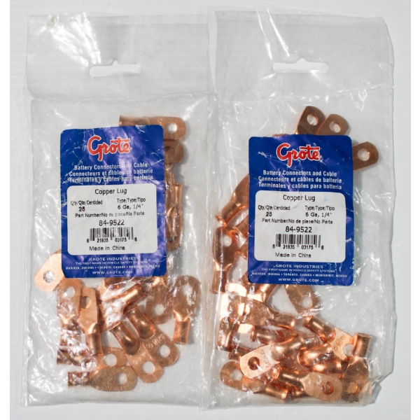2 X 25 GROTE COPPER TUBE LUG - 6GA 1/4"
