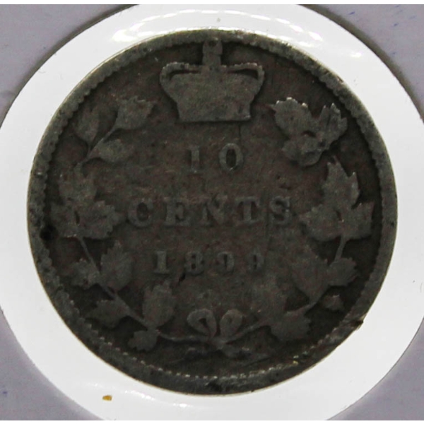1899 CANADIAN SILVER 10 CENT COIN