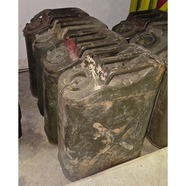4 MILITARY FUEL CANS 
