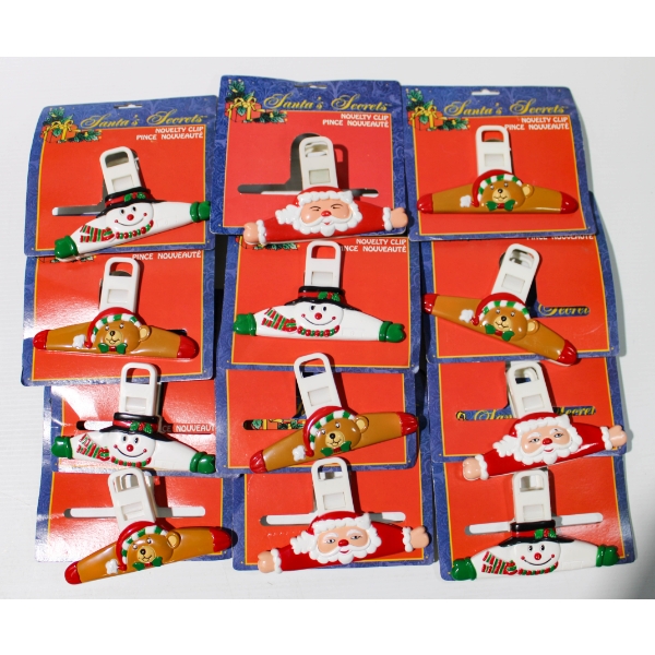 12 NEW HOLIDAY CHRISTMAS LRG CHIP CLIPS