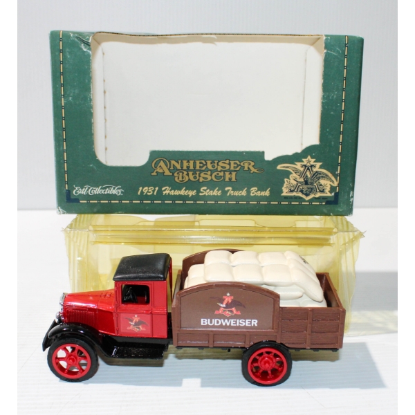 ERTL ANHEUSER BUSCH 1931 HAWKEYE STAKE TRUCK DIECAST BANK