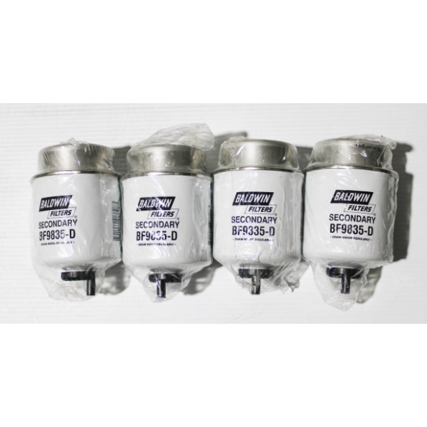 4 NEW BALDWIN SECONDARY BF9835-D FUEL FILTERS 