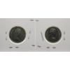 Image 2 : TWO 1980 CANADIAN FAR BEAD & NEAR BEAD 25 CENTS