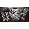 Image 1 : PINWHEEL CRYSTAL INC. BOWL, CANDLE HOLDERS AND VASE