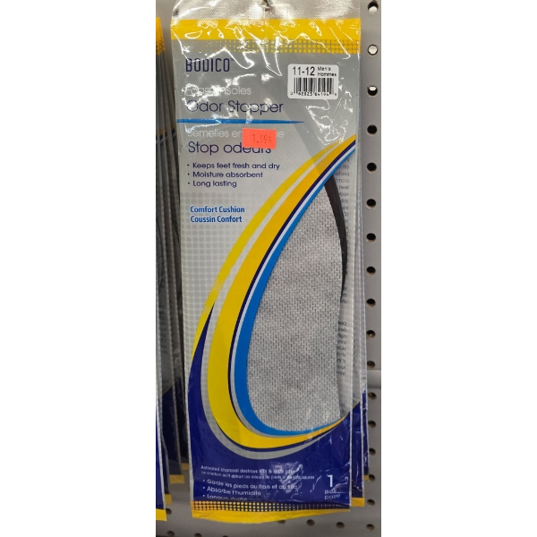 5 BODICO MENS 11-12 FOAM INSOLES W/ ODER STOPPER