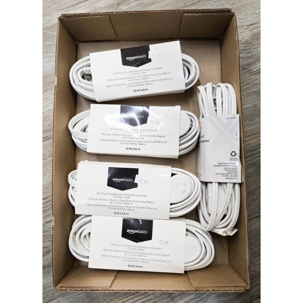 FIVE ASSORT. EXTENTION CORDS