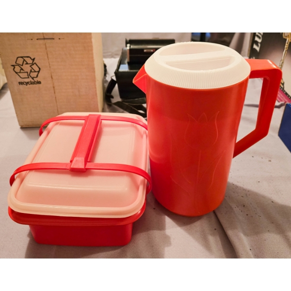 TUPPERWARE & JUICE PITCHER PICNIC ITEMS