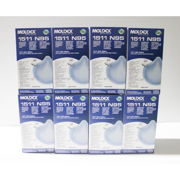 8 X 20 MOLDEX 1511 N95 FACE MASKS 