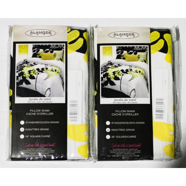TWO NEW JARDIN DU SOLEIL KING PILLOW SHAMS