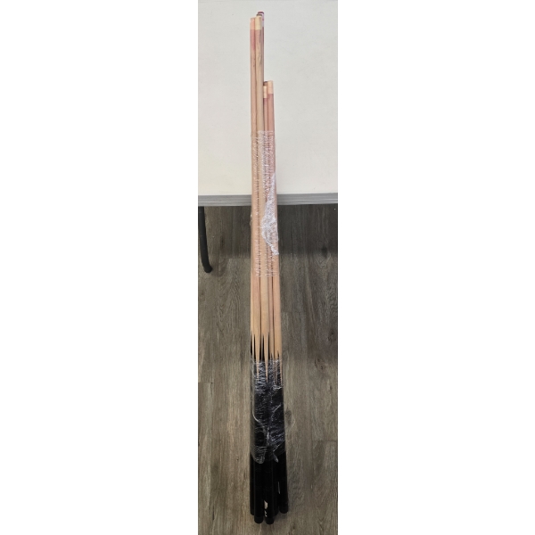 NINE 1PC 57/52 HARDWOOD POOL CUES