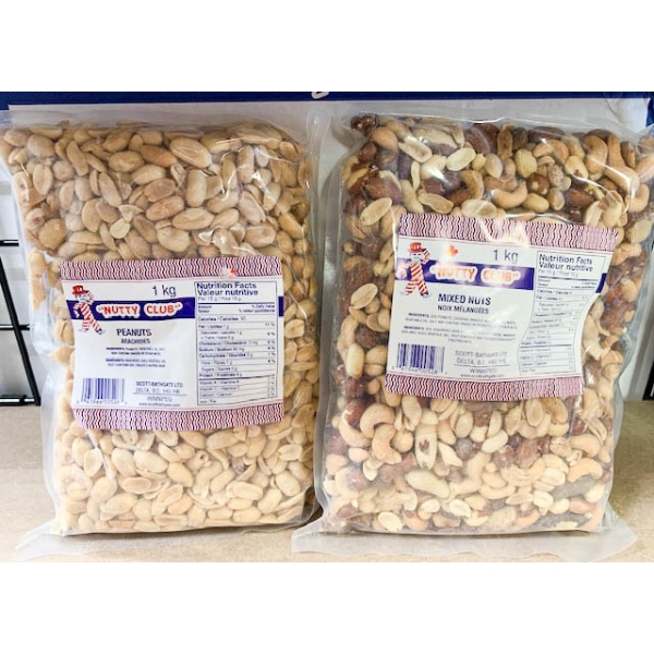 NUTTY CLUB MIXED NUTS & PEANUTS - 1 KG EACH