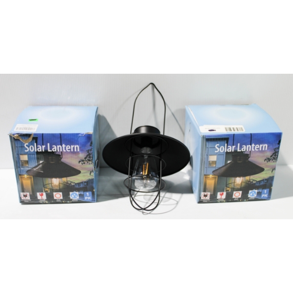 3 LED SOLAR LANTERNS - HANGING - WEATHER RESISTANT