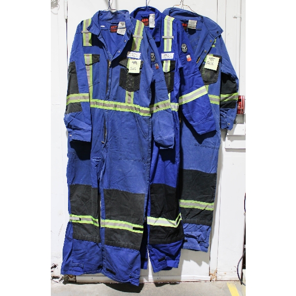 3 CLEANED USED FIRE RETARDANT COVERALLS 48R