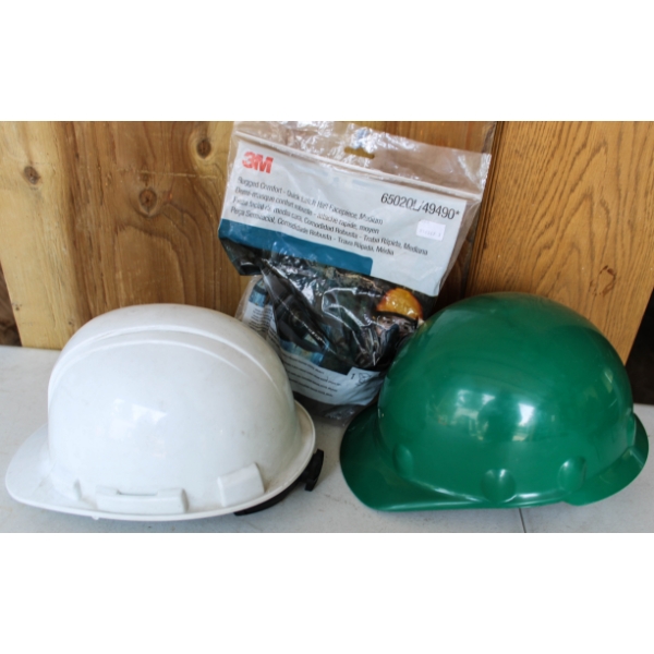TWO HARD HATS PLUS QUICK LATCH HALF FACEPIECE