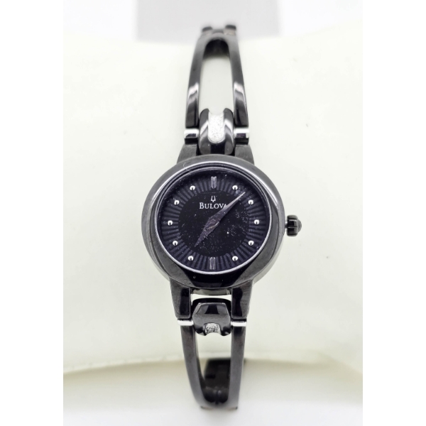 BULOVA BLACK LADIES WRIST WATCH