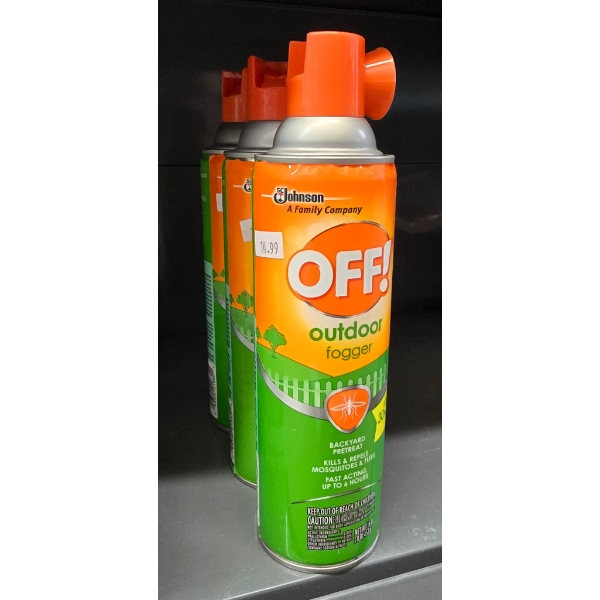 3 CANS OFF! OUTDOOR FOGGER BUG SPRAY 16OZ PER