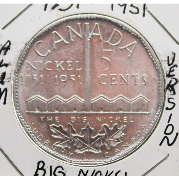 1751-1951 ALUMINIUM VERSION CANADA BIG "NICKEL"