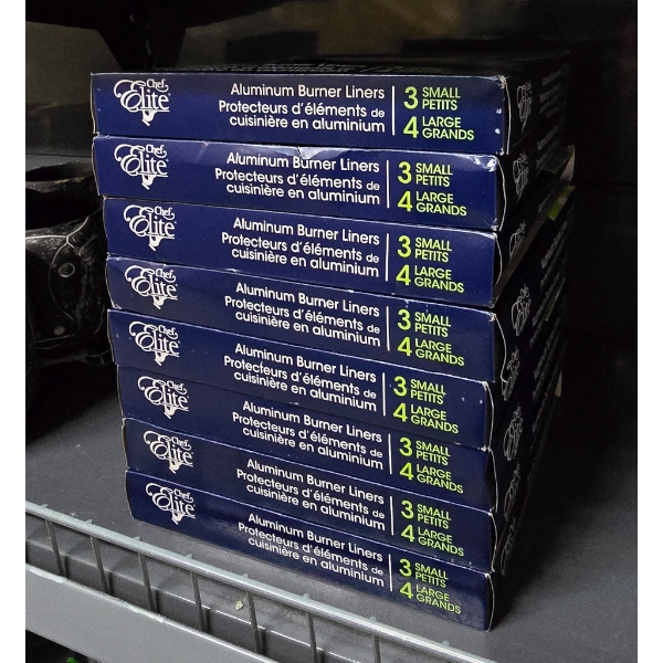 EIGHT ALUMINUM BURNER LINERS 