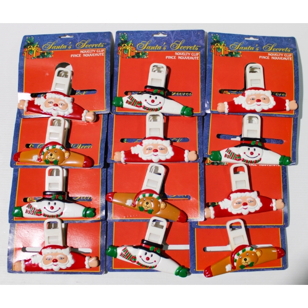 12 NEW HOLIDAY CHRISTMAS LRG CHIP CLIPS