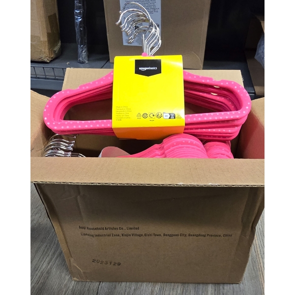 50 BABY/KIDS PINK POLKA DOT CLOTHES HANGERS