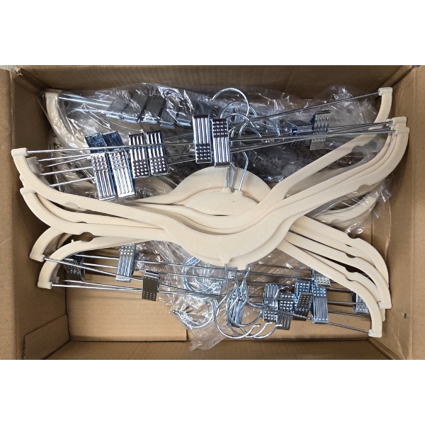 BOX OF VELVET SUIT HANGERS