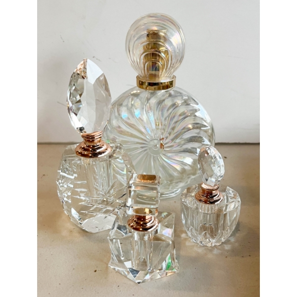 VINTAGE CRYSTAL PERFUME BOTTLES