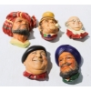 Image 1 : 5 VINTAGE BOSSONS CHALKWARE HEADS - C. 1960 ABDAHUL ETC.