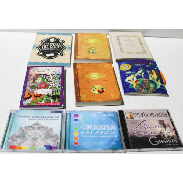6 TAROT CARD BOOKS & 3 CDS - LUGHNASADH - HALLOWEEN TAROT ETC.
