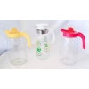 Image 1 : 3 GLASS JUICE / MILK PITCHERS W/ LIDS