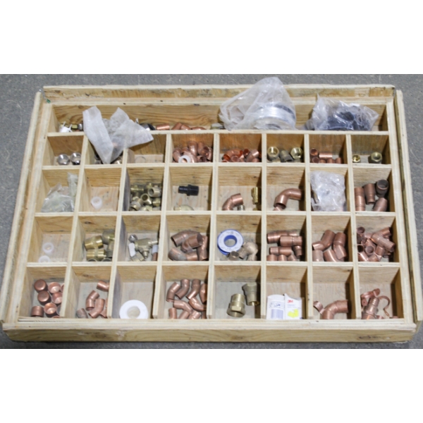 ASST. COPPER PIPE FITTINGS W/ PARTS TRAY 